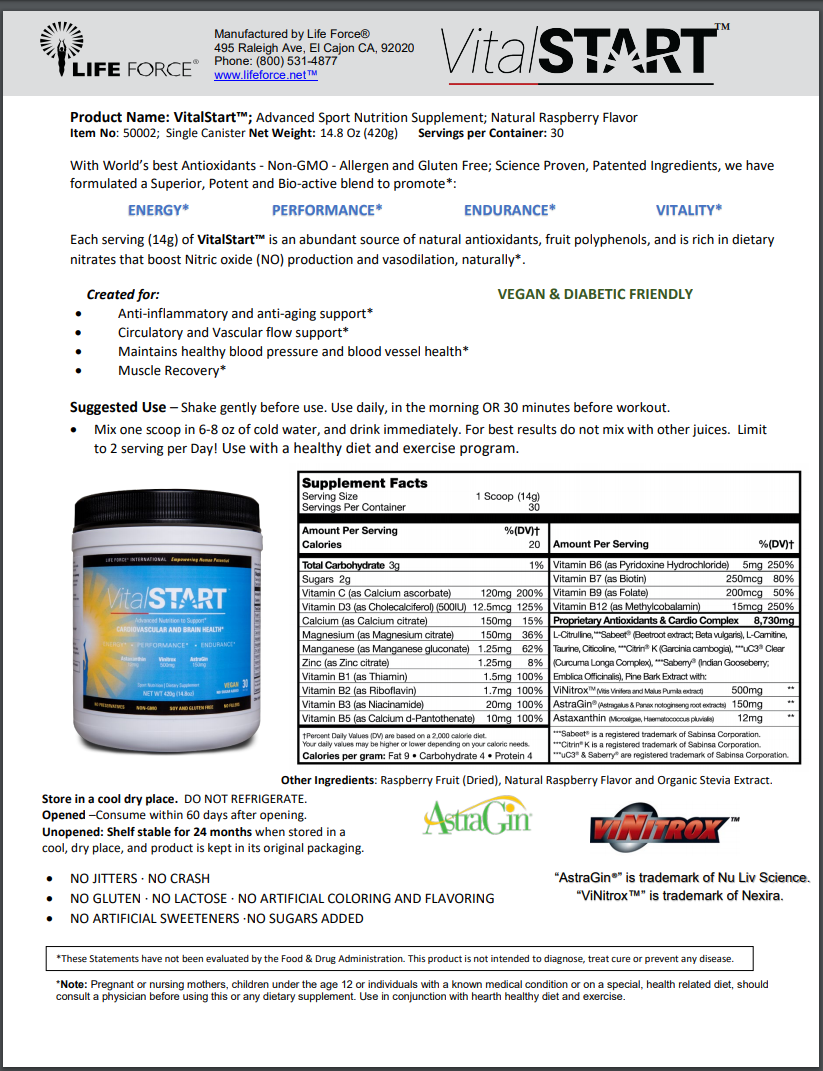 VitalStart Fact Sheet